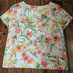 J. Crew tropical print blouse